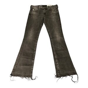 AG Adriano Goldschmied 24 The Jodi Crop High Rise Slim Flare Crop Jeans Raw Hem‎